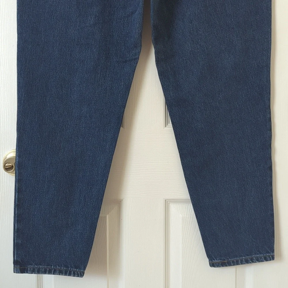 Levi's 90's Vintage 550 Dark Wash High Rise Relaxed Fit Tapered Leg Mom Jeans 18 - Picture 6 of 15